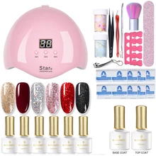 Маникюрный набор BORN PRETTY с 8 шт. гель-лаком 6 Вт/36 Вт УФ лампа сушилка машина для удаления геля пилочка для ногтей Набор для ногтей