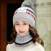 Фирменная новинка, вязаные шапочки с буквами, Женская бархатная Толстая шапка куполообразная шляпа нагрудник, костюм, женский Открытый Велоспорт, ветрозащитная шапка, шерстяные шапки