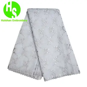 

HS French Lace Fabric Orange Sequin Fabric Lace tissu perlage dubai Nigerian Lace Dress Styles african lace fabric 2020