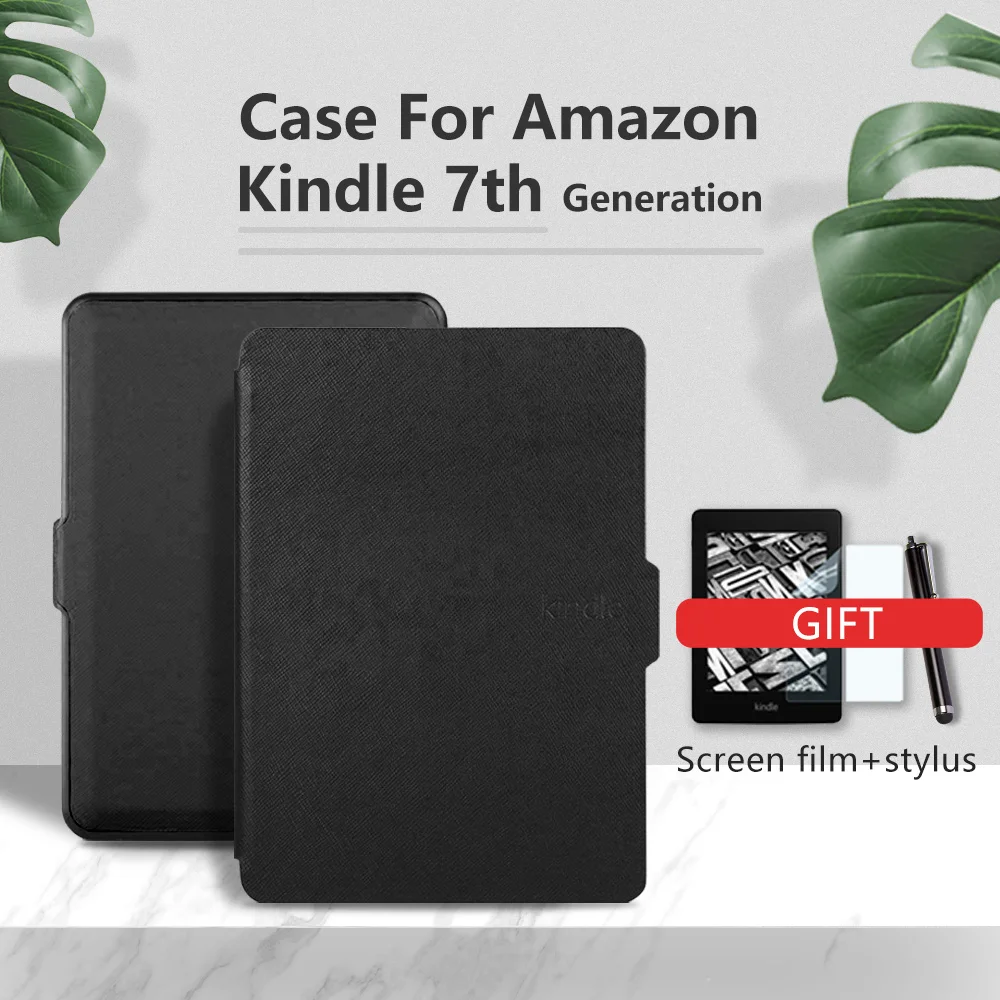 

case for amazon 2014 new kindle for amazon kindle 7 7th Generation 6'' ereader slim protective cover case+screen protecor+stylus