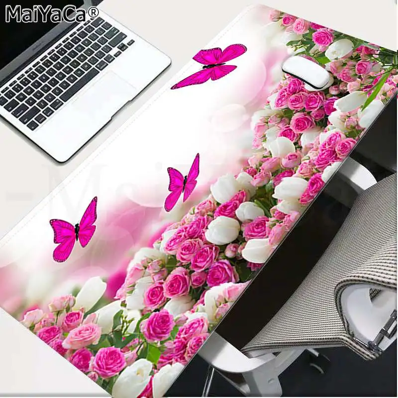 Lock Edge 30x80cm Maiya мальчик Подарочный коврик цветок бабочка пейзаж большой коврик для мыши ПК компьютерный коврик большой коврик для мыши клавиатуры коврик - Цвет: Lock Edge 30x80cm