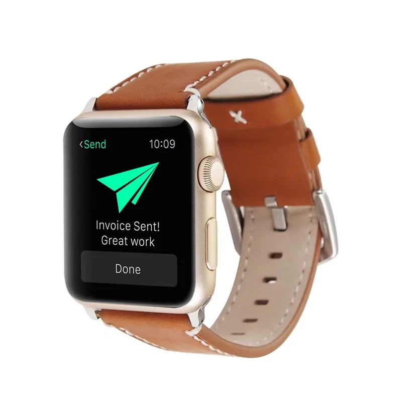 EIMO correa ремешок из натуральной кожи для apple Watch band 38 мм 42 iwatch series 3 2 1 наручные часы