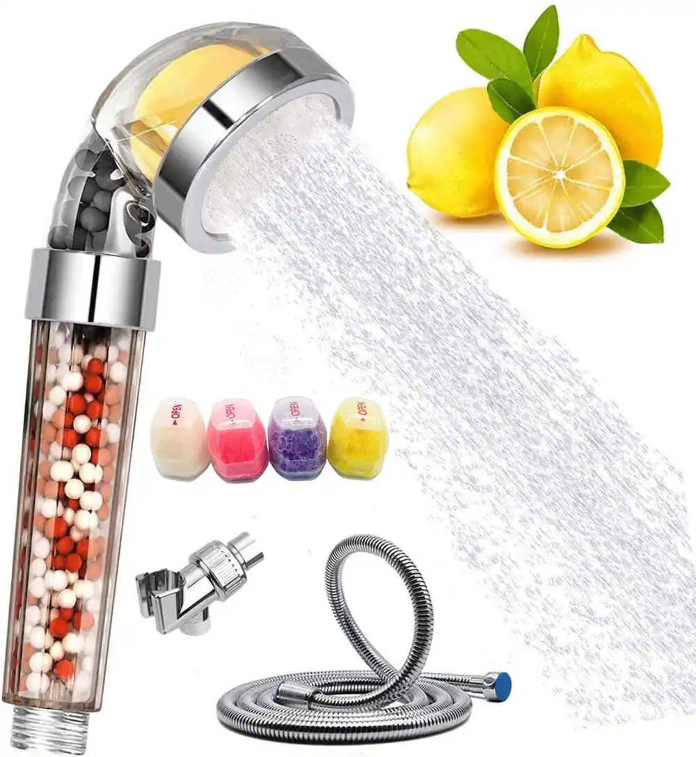 Zloog Bathroom Ionic Mineral Beads Shower Head with Vitamin C Shower