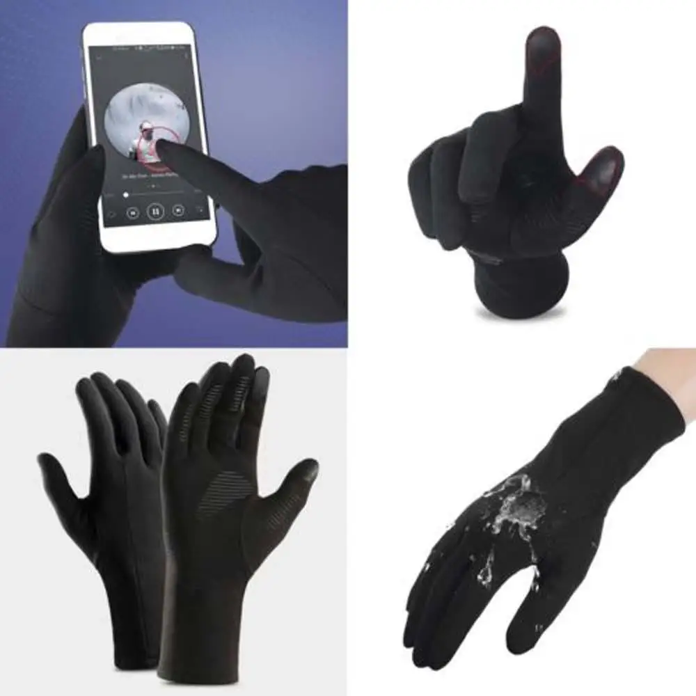 Зимние уличные спортивные перчатки унисекс водонепроницаемые с полными пальцами силиконовые противоскользящие велосипедные перчатки зимние термальные теплые велосипедные лыжные перчатки