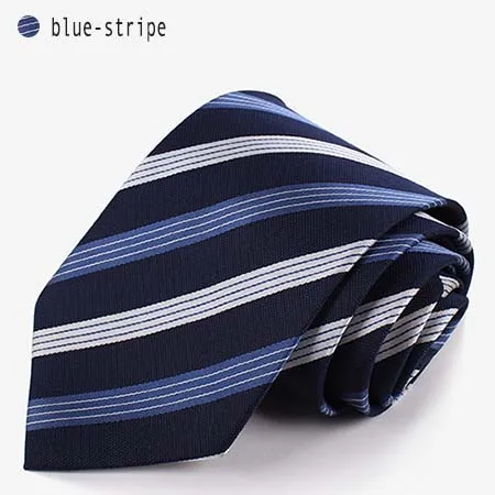 blue stripe Мужской полосатый формальный Ширина Галстуки для работы свадьбы модный галстук для мужчин полиэстер синий красный серый LD-2 - Цвет: blue stripe