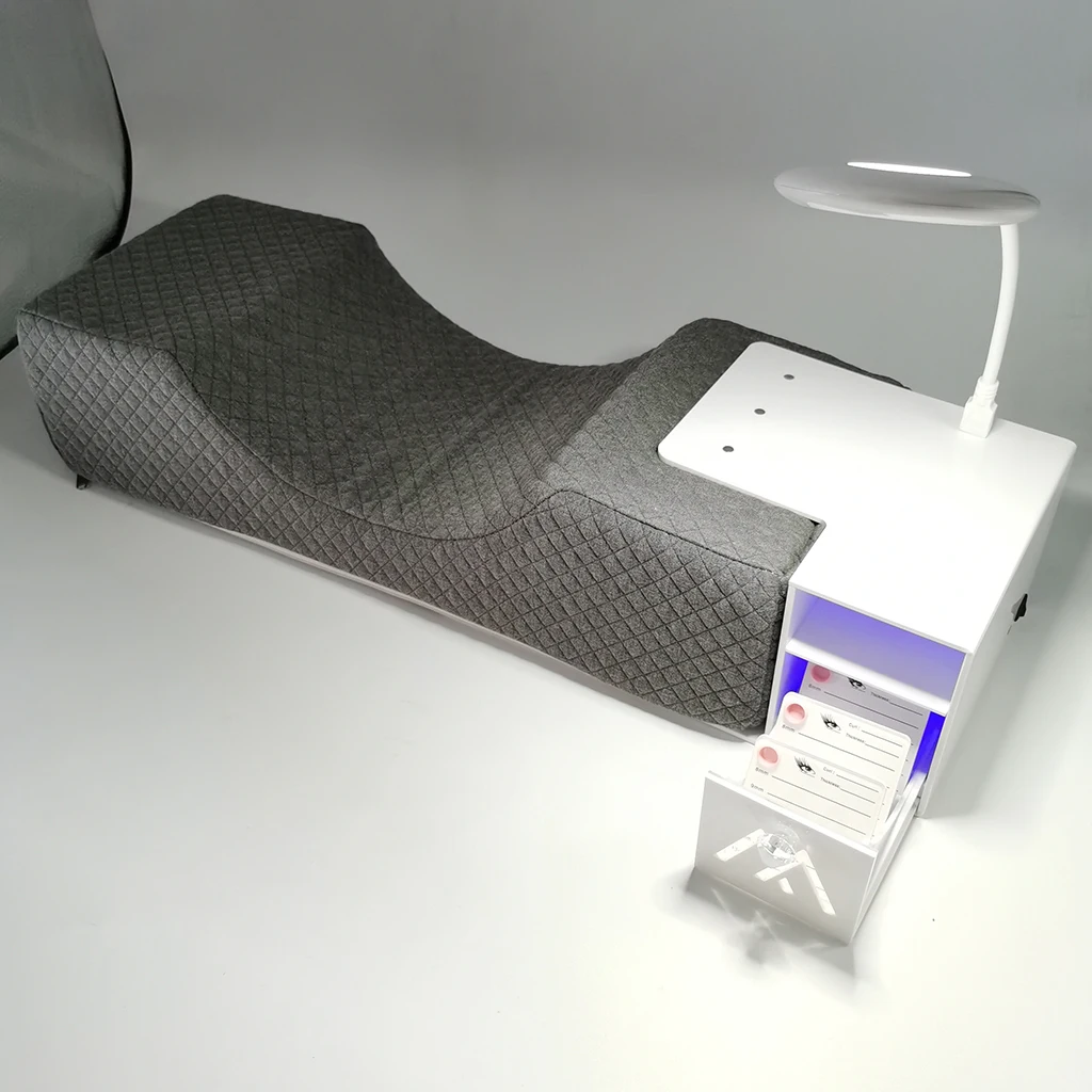 Eyelash Extension Pillow Memory Foam and Shelf Integrated Grafting Eyelash Extension Pillow Makeup Tools With USB Lash Light