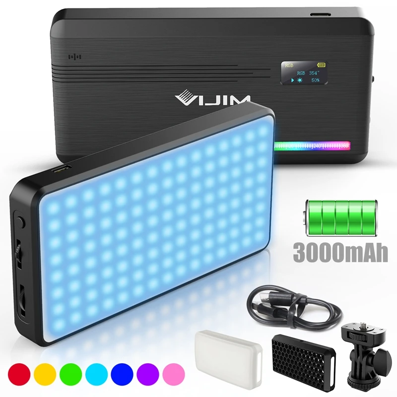 VIJIM VL196 RGB светодиодный светильник для видеосъемки 2500K 9000K с регулируемой яркостью заполняющий DSLR смартфона