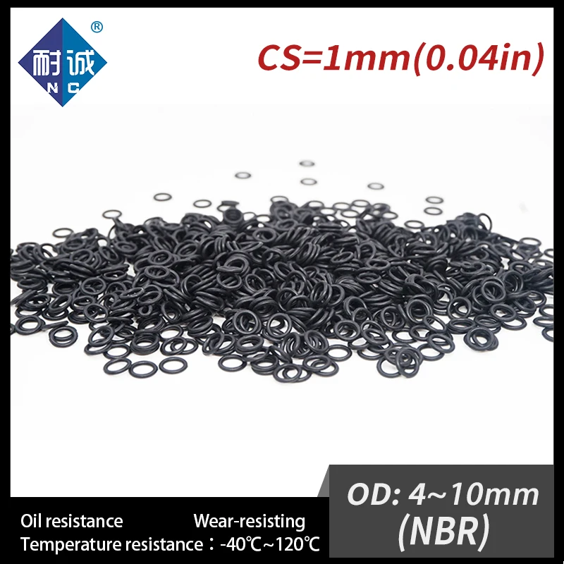 Rubber Black NBR CS 300PCS/lot 1mm OD4/4.5/5/5.5/6/6.5/7/7.5/8/8.5/9/9.5/10mm O Ring Gasket Oil resistant waterproof rubber o rings,keycap o rings,silicone o rings