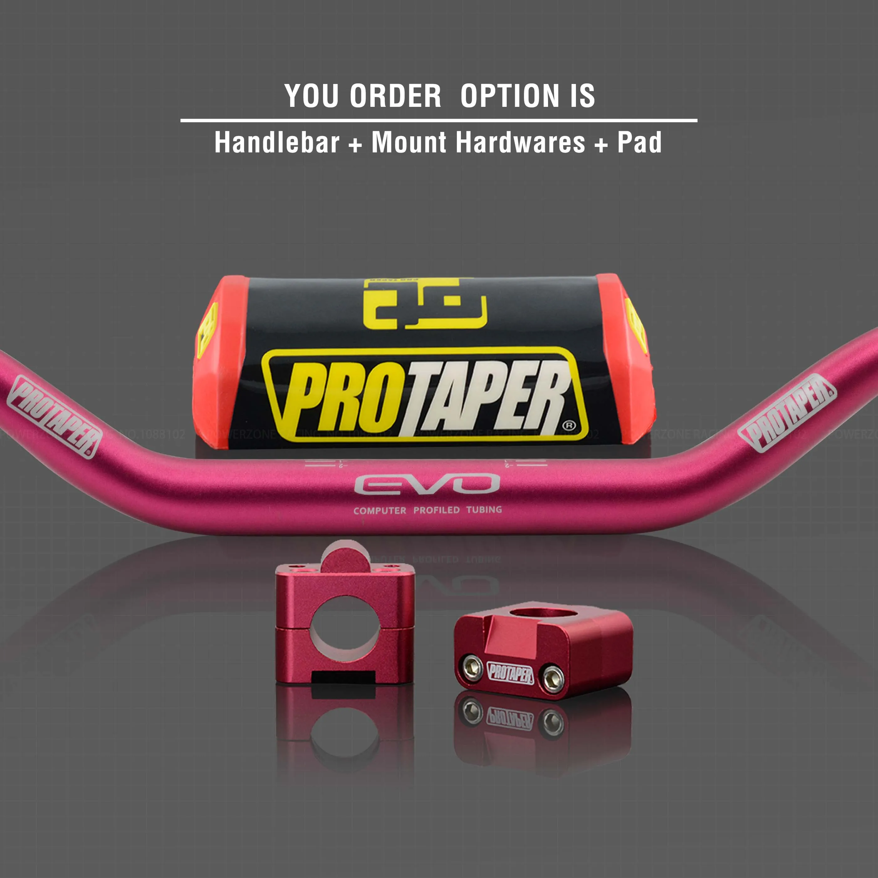 Red Combo3 Руль для Pro Taper Pack Bar 1-1/" Классическая дверная ручка барные Колодки Ручки Pit Pro Racing Dirt Pit Bike мотоцикл с адаптер cnc - Цвет: Red Combo3
