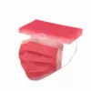 50pcs Disposable Mask Nonwoven 3 Layer Ply Filter Mask Safe Breathable Masks Black Blue Pink White Face Mask Mascarillas Cosplay 4