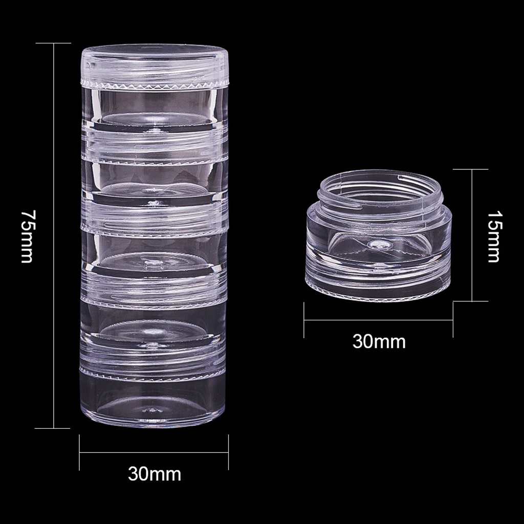 25x прозрачные контейнеры для хранения косметики прозрачный макияж Штабелируемый для небольших банок/чашки с крышкой таблетки конфеты коробка для хранения 30x15 мм