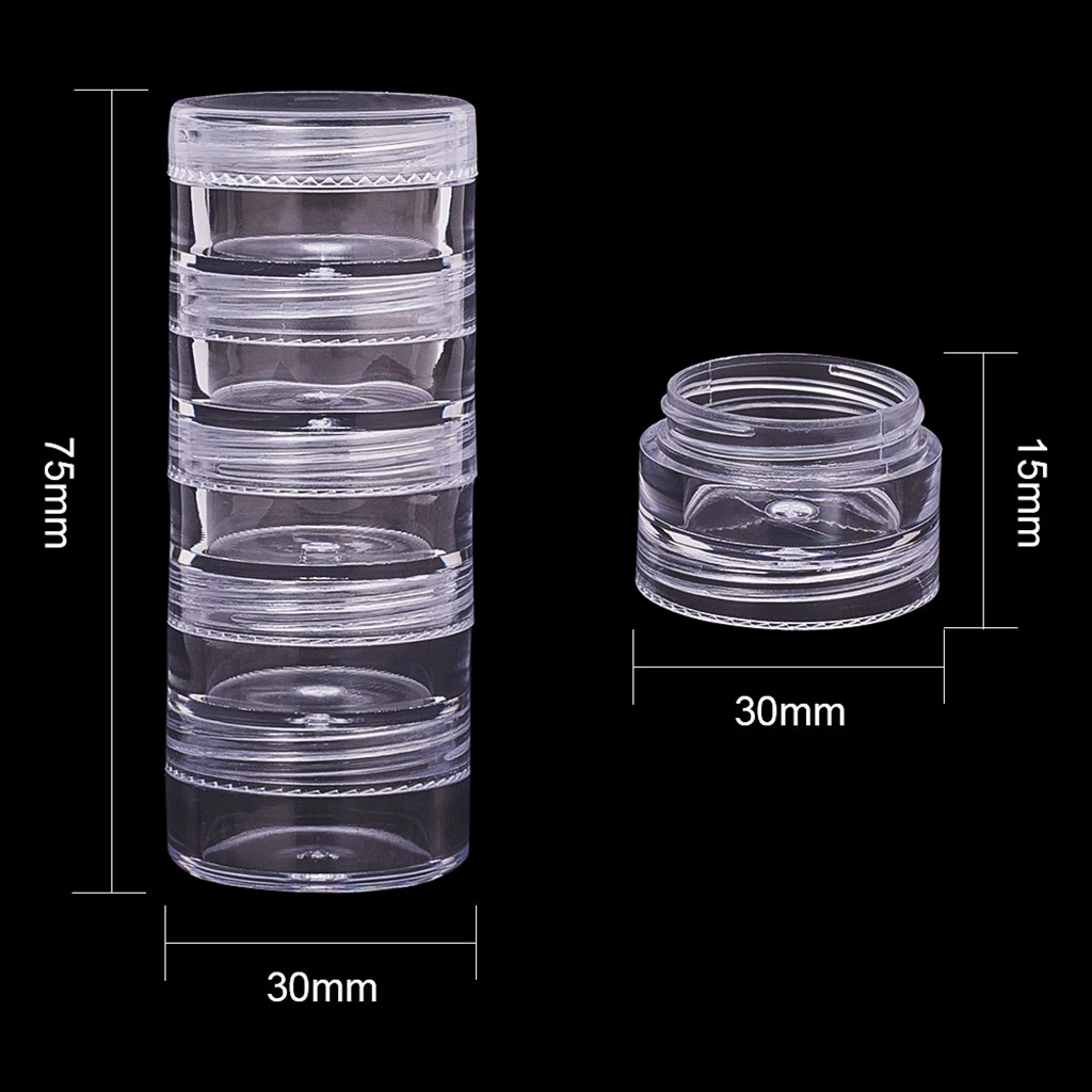 

25x Transparent Cosmetic Storage Containers Clear Makeup Stackable Small Jars/Cups With Cover Pills Candies Storage Box 30x15mm