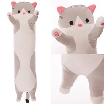 

50Cm Long Cute Creative Cat Plush Pillow Toy Soft Stuffed Pillow Doll Cushion Sleeping Kitten Pillow Sleeping Hug Lazy Gift