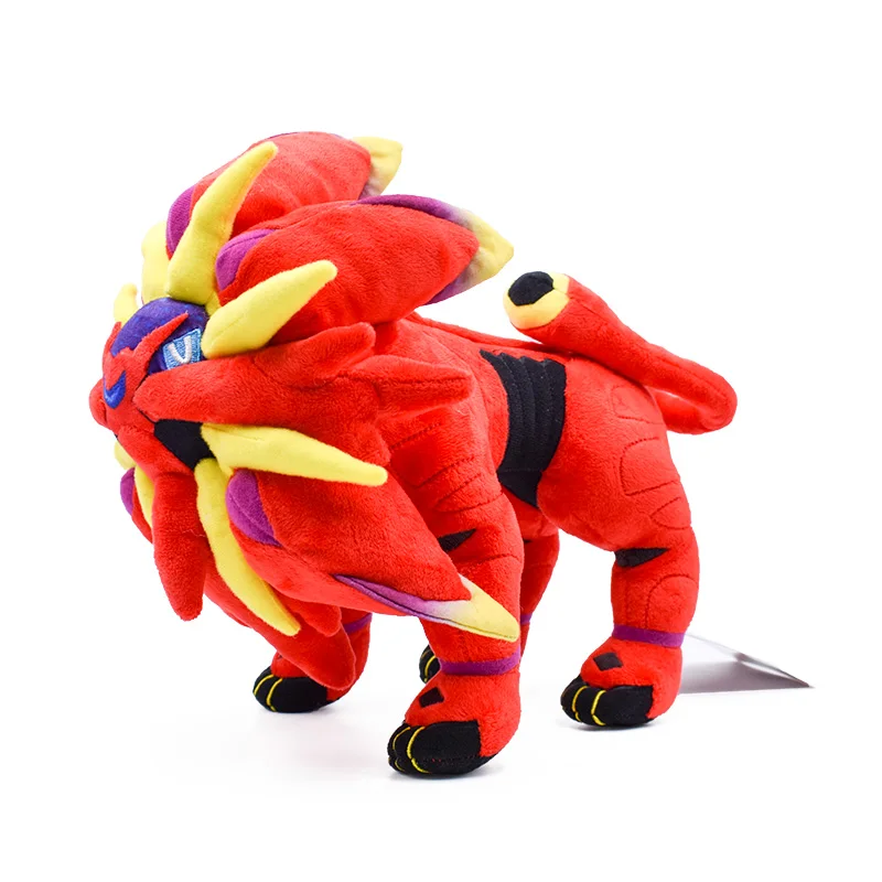 Красный Takara Tomy Pokemon плюшевый поступление красный белый Solgaleo мягкие игрушки для детей куклы 25 см детские игрушки подарки - Цвет: Красный