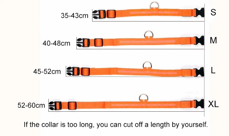 Нейлоновый светодиодный ошейник для собак, ночная безопасность светится в темноте поводок для собак, светящиеся люминесцентные ошейники для собак