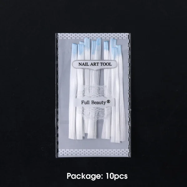 Blue 10pc 110 шт Стекловолоконные гвозди для наращивания УФ-геля для строительства, удлиняющие нитки, скребок из шелкового волокна, наклейки для маникюра, формы, аксессуары LA1578 - Цвет: Blue 10pc