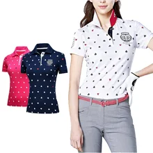 PGM Golf Shirt Woman Summer Outdoor Sport Short Sleeve Clothes T-shirts Clothes Golf Apparel