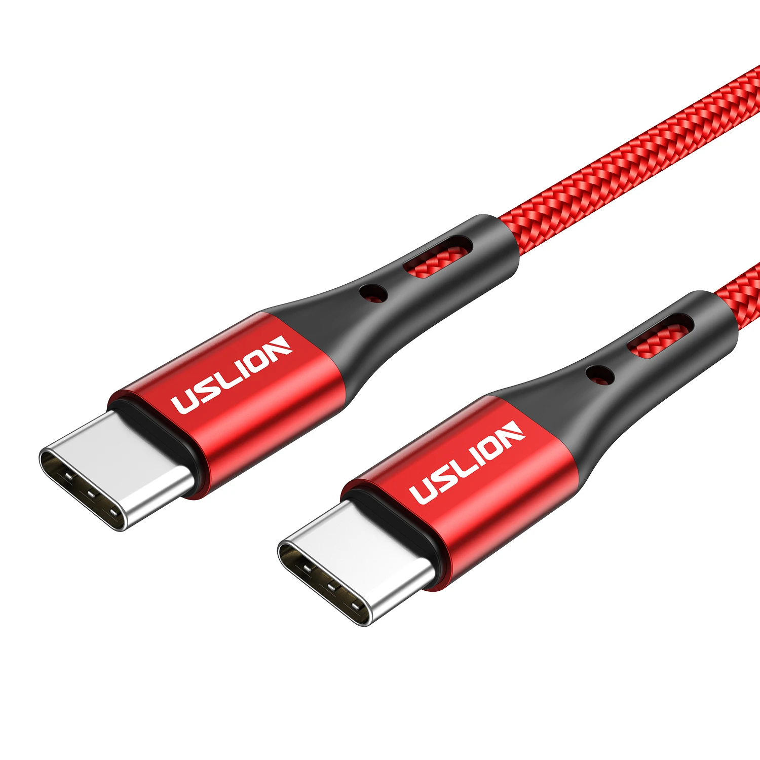 USLION USB C-type C кабель для быстрой зарядки 60 Вт PD кабель QC 3,0 Быстрая зарядка для мобильного телефона зарядный провод USB C кабель для передачи данных - Цвет: Красный