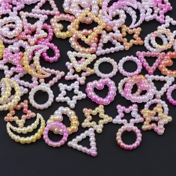 

150PCS Color Gradient Round Heart Star Bowknot Pearl Clothes Decoration Hair Materials DIY Craft Supplies Epoxy Accessories