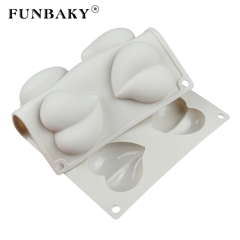 FUNBAKY 8 полости силиконовая форма-сердце украшения торта инструменты для выпечки кекс трюфель Жаростойкие формы для духовки формы