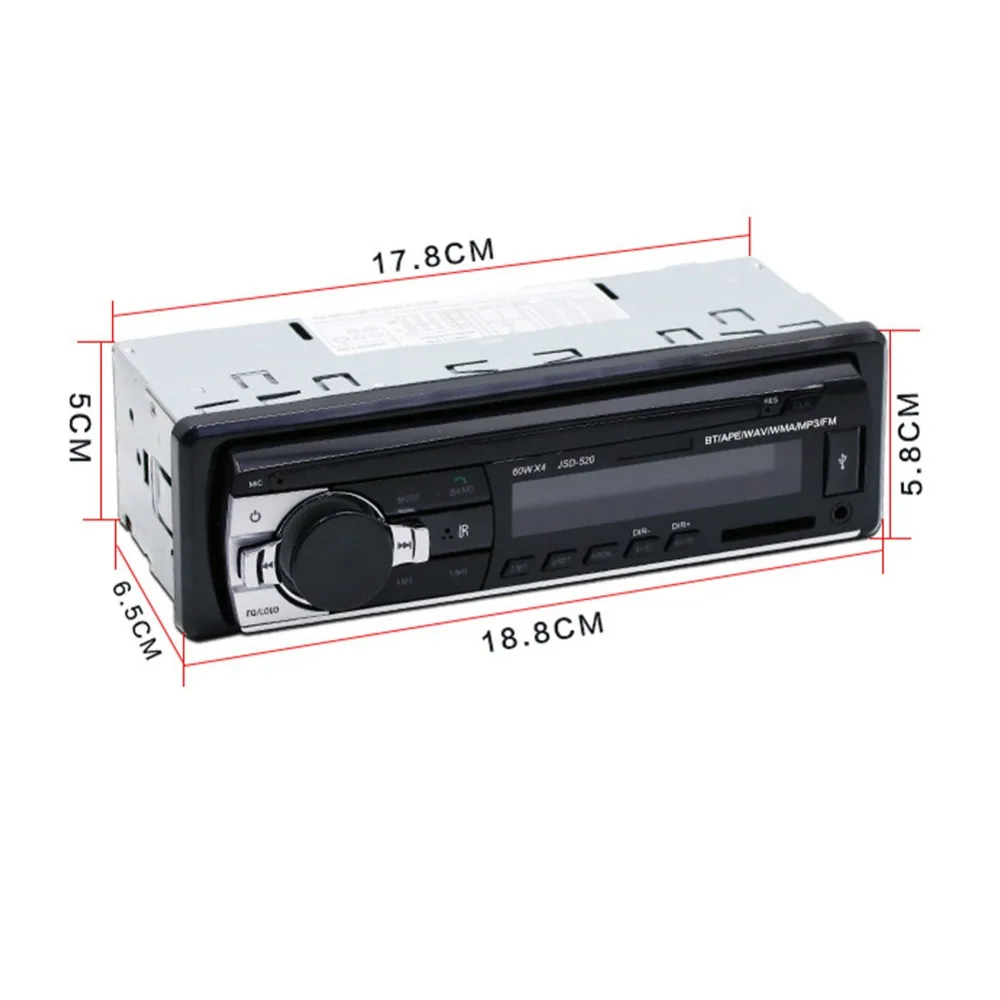 Bluetooth автомобильный mp3-плеер аудио стерео 4X60 Вт Радио 12 В In-dash 1 Din FM Aux вход приемник USB SD карта авто радио Музыкальный плеер