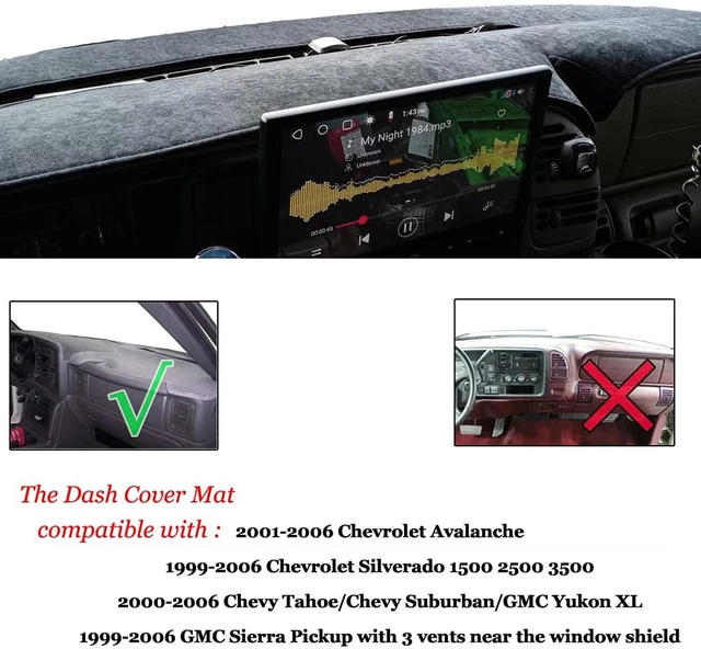 Dash Cover Mat For 2001-2006 Chevy Silverado 1500 2500 Tahoe Gray Dashboard  Pad