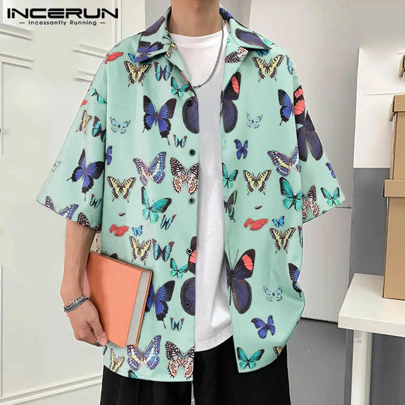 INCERUN 2020 Printing Men Hawaiian Shirt Short Sleeve Casual Vacation Summer Blouse Chic Fashion Loose Streetwear Beach Camisas INCERUN 2020 Printing Men Hawaiian Shirt Short Sleeve Casual Vacation Summer Blouse Chic Fashion Loose Streetwear Beach Camisas