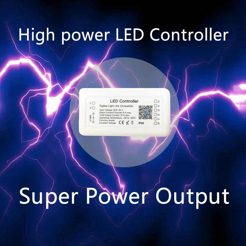 Tuya Zigbee 스마트 LED 컨트롤러, RGB + CCT 컨트롤러, 6 핀 라이트 스트립 컨트롤러, DC12-24V 알렉사 구글 어시스턴트로 작동