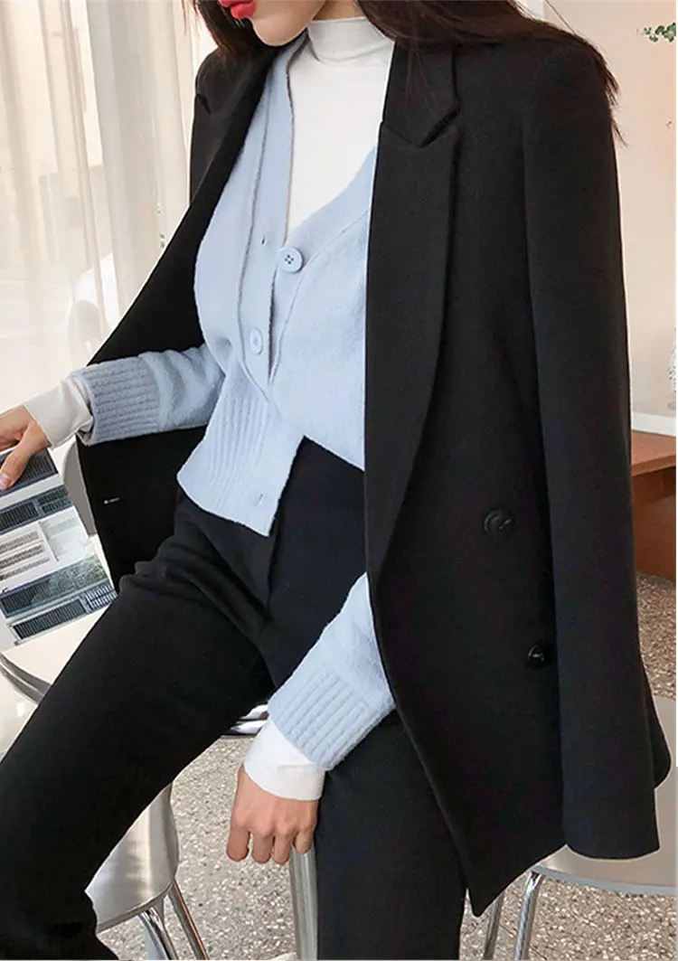 Весна и осень толстый Корейский модный профессиональный костюм высокого класса Деловые костюмы дамы темперамент талии Стильный костюм из двух частей
