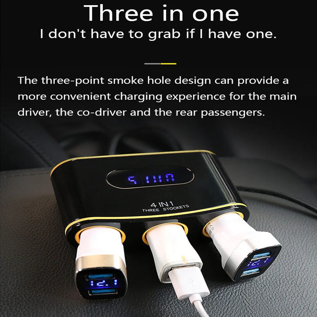 DC12V24V 3 Way Мульти Розетка для автомобильного прикуривателя удлинитель USB зарядное устройство мотоцикл автомобиль Лодка Трактор Аксессуар# Ger