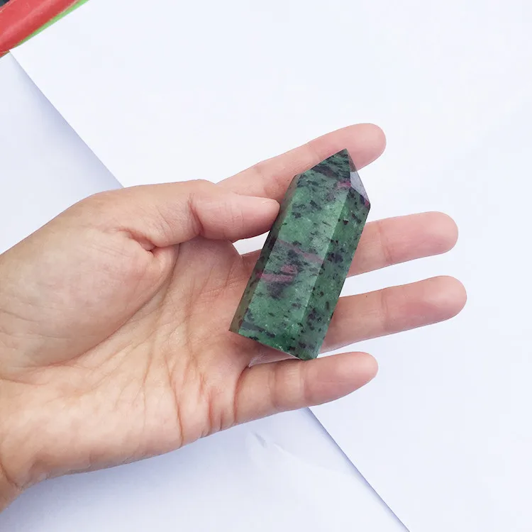 

natural red green ruby reiki chakra stone healing wand point quartz crystal for sale