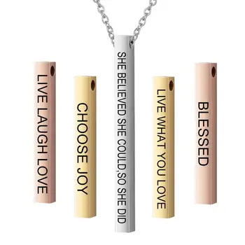 

LIVE WHAT YOU LOVE 3 Colors Stainless steel Mantra Necklace inspiration Pendant personalized customization logo SL-080