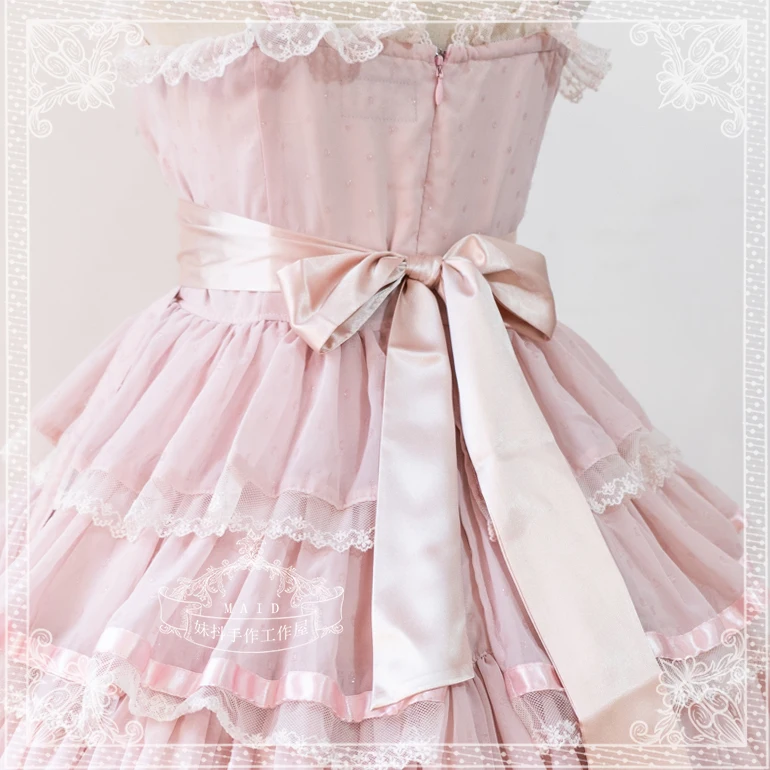 

Original Handmade Satin Bow Lolita Belt DIY Bandage Waist Slimming