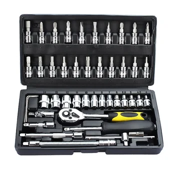 

46pcs Hand Held Portable Home Repair Tool Set Motorcycle DIY Accessories Practical With Box Manual Modify Spare Car Body