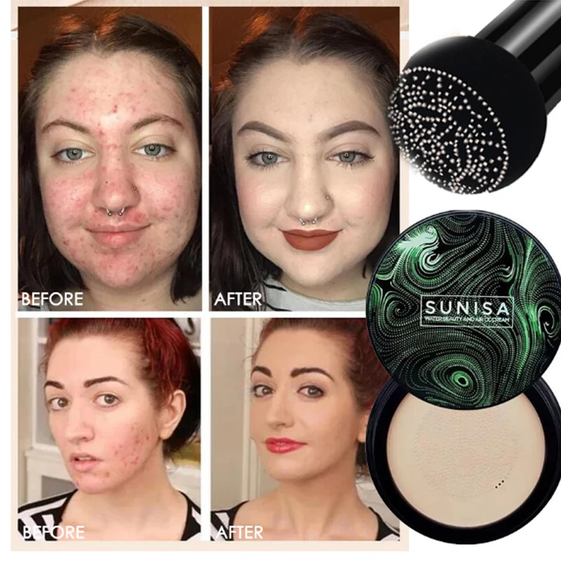 SUNISA, новинка, Грибная головка, макияж, воздушная подушка, УВЛАЖНЯЮЩАЯ основа, пропускающая воздух, натуральный Осветляющий макияж, BB крем