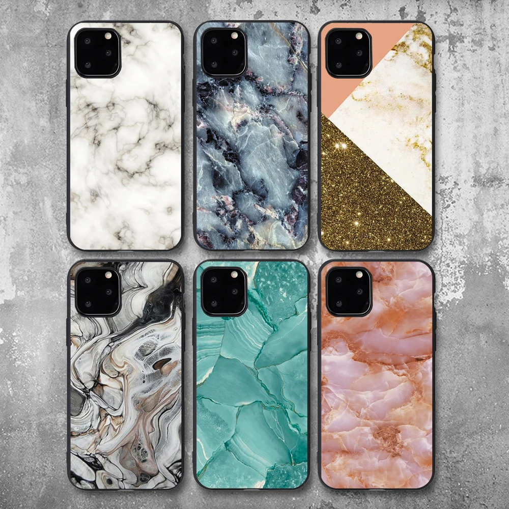 Мраморный чехол для iPhone 11Pro 8 SE 2020 мягкий силиконовый матовый 7 Plus X XS 6S 11 Pro Max 12 Fundas
