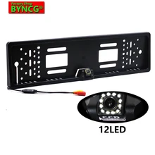 BYNCG 2020 Nuovo Arrivo Europeo Cornice Targa Auto Auto Reverse Backup Videocamera Vista Posteriore 12LED Universale di VISIONE NOTTURNA del CCD