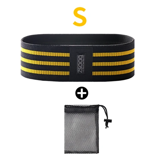 Yellow Fabric band Fitness Hip Loop Resistance Bands Anti-slip Squats Expander Strength Rubber Bands Yoga Gym Training Braided Elastic Bands Sports - Color: Yellow Fabric band