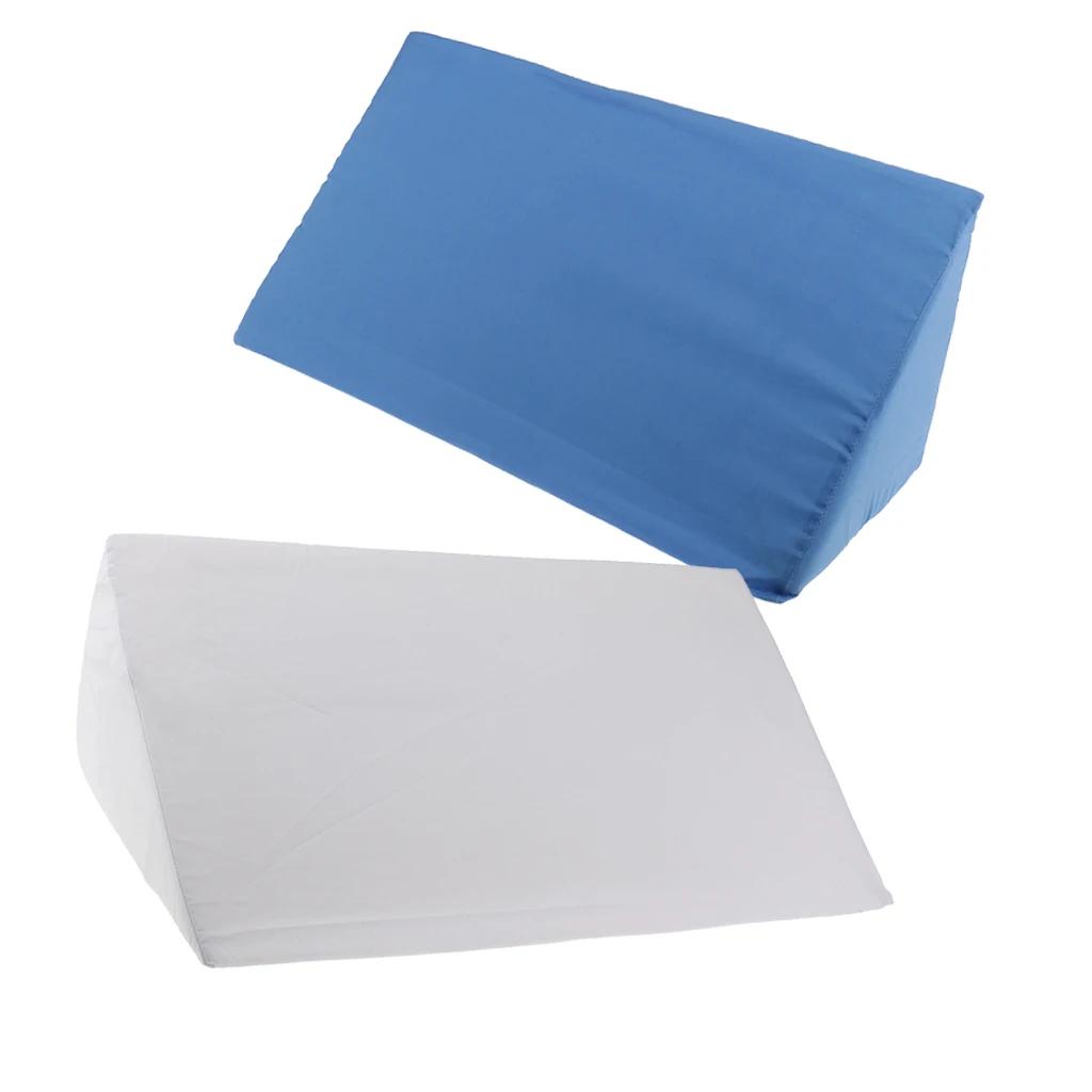 2 Pieces Foam Bed Wedge Pillow Back Leg Elevation Cushion Washable Cover