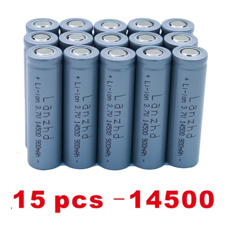 15 PCS-14500-900mAh 3,7 V 900mah 14500 батарея литий-ионная аккумуляторная батарея для светодиодный фонарик портативные устройства Инструменты инструменты для освещения батарея(1-20 шт - Цвет: 15 PCS-14500-900mAh