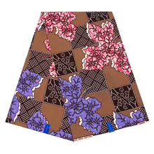 Новая африканская ткань Гарантия хлопок фиолетовый и розовый цветочный принт ткань настоящий Анкара голландский воск