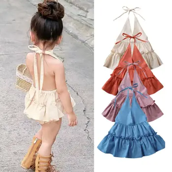 

Newborn Infant Baby Girl Cotton Linen Romper Dress Jumpsuit Outfits Set Summer Sleeveless Dresses Playsuits Rompers Clothings