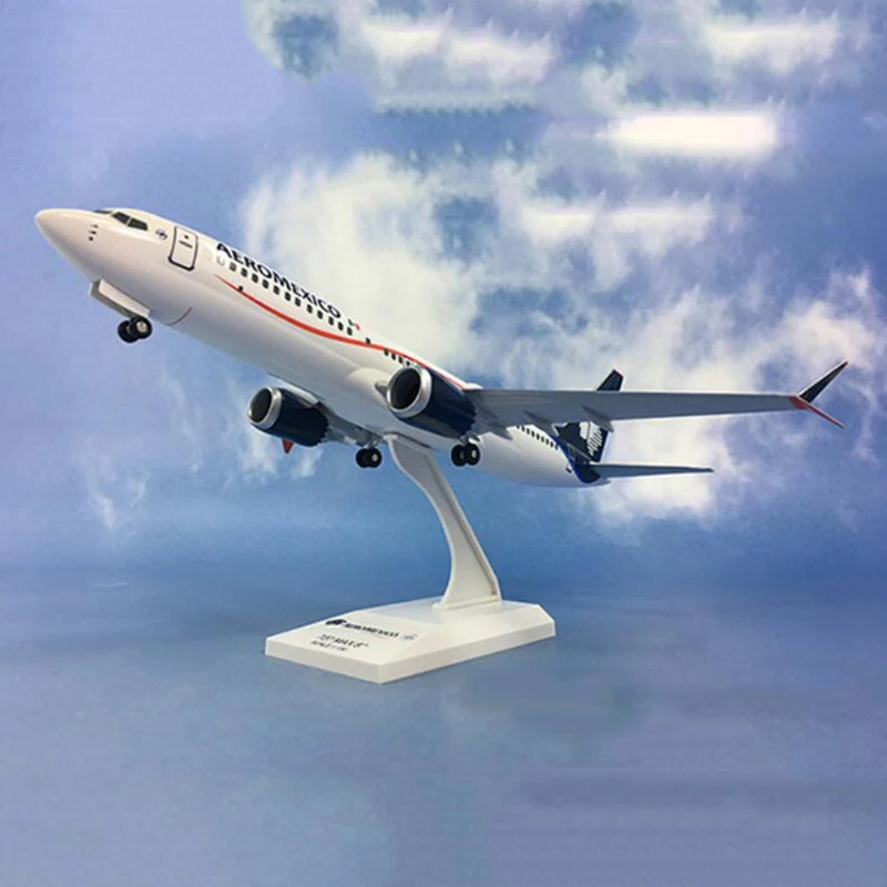 31 см 1/130 весы самолет Boeing B737 MAX8 самолет AEROMEXICO Модель самолетов с посадочными передаточные колеса литой под давлением смолы игрушечные самолеты