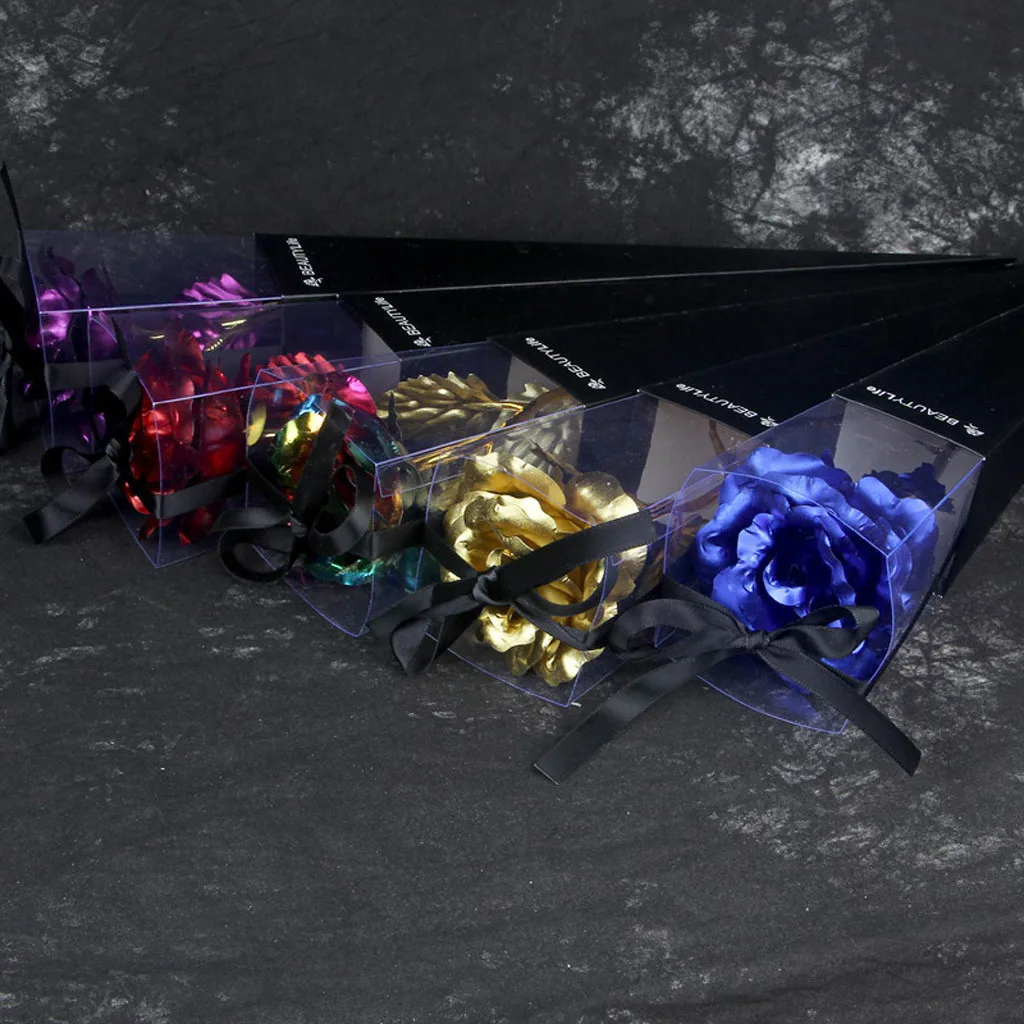 На День святого Валентина, золотой лист, роза, один фонарь, коробка, упаковка, свадебная Роза, подарок на день матери, выпускной, юбилей, подарки на день рождения