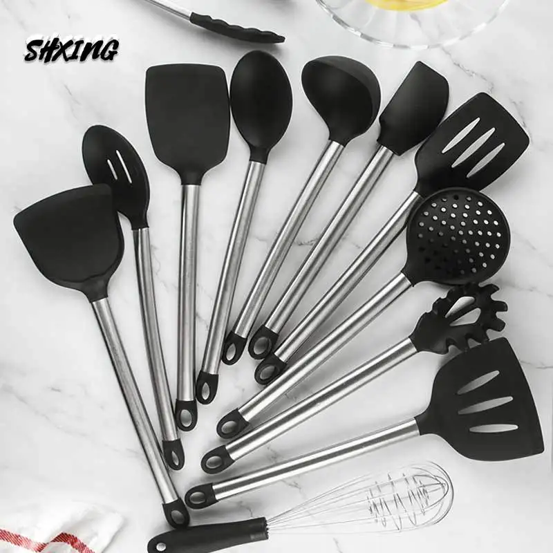 

Silicone Spatula Non-stick Cookware Special Spatula Stainless Steel Household Pan Cooking Spatula High Temperature Kitchenware
