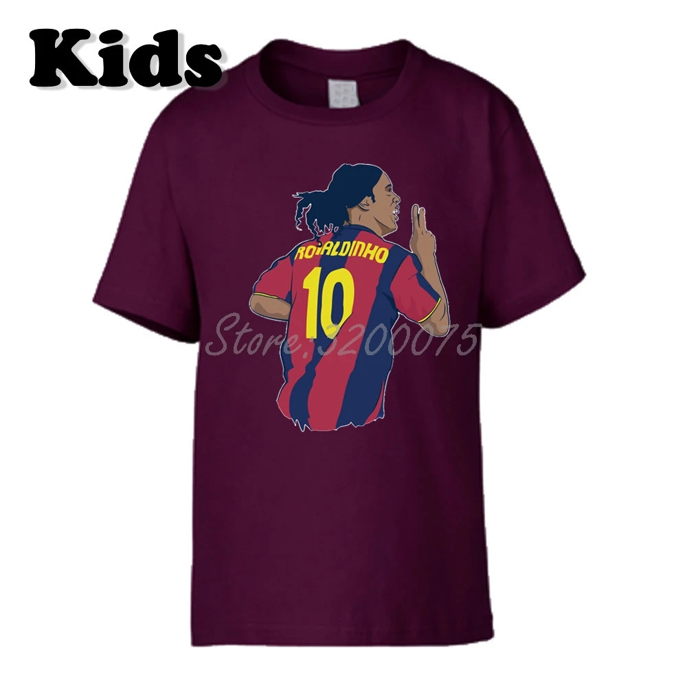 11 Детская футболка Ronaldinho 10 Ronaldo De Assis Moreira, Бразилия, Барселона, легенда, одежда, футболка для мальчиков и девочек W19032991 - Цвет: 11