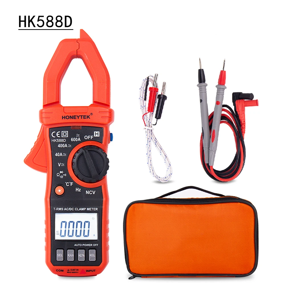 HK588D мини-мультиметр-зажим Цифровой Профессиональный ESR измеритель конденсатора Тестер с измеряемой температурой мультитестер