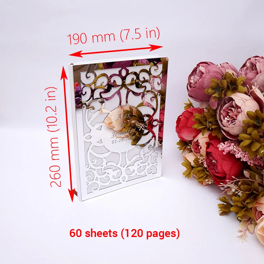 Wedding Guest Book 26X19cm Personalized Hollow Out