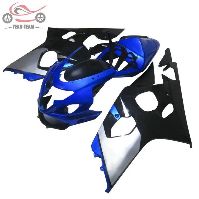 Китайский набор обтекателей на заказ для Suzuki GSXR600 2004 2005 GSX R750 K4 04 05 GSXR 600 750 синий серебристый обтекатель кузова мотоцикла