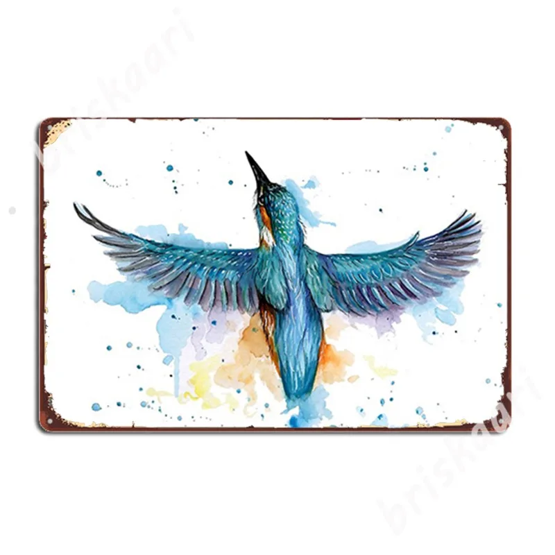 

Watercolour Kingfisher In Flight Metal Signs Cinema Living Room Cinema Plaques personalized Tin sign Posters